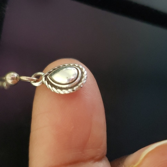 Dainty Sterling Silver Tear Drop Earrings - Picture 5 of 7